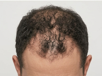 Before hair-restoration comparison, case 4